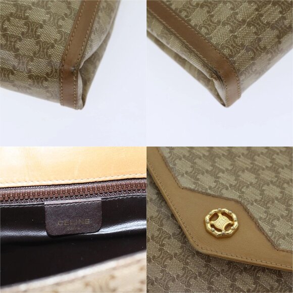 CELINE Macadam Canvas Shoulder Bag Beige Gold Auth 91292 - Picture 16 of 16